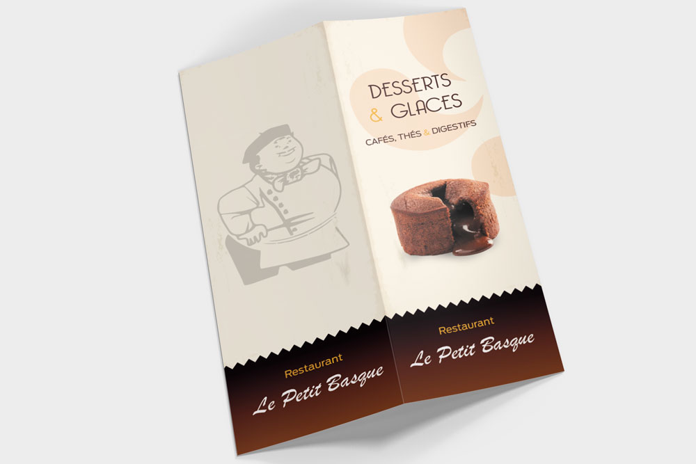 Carte des desserts Restaurant Le Petit Basque